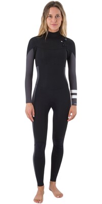 2024 Hurley Mujer Advant 4/3mm Chest Zip Neopreno WFS0013403 - Black